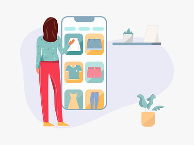 Online Shopping Illustrations apps character clothes ecommerce flat illustration free free illustration freebie girl illustration marketplace online shop online shopping people product sale shopping vector woman woman shopping