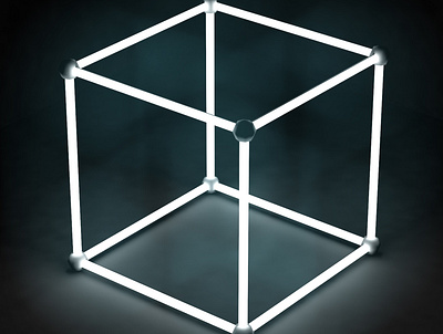 neon cube 3d c4d geometry illustration neon