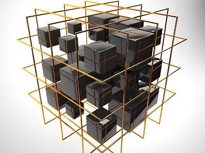 cubes 3d c4d geometry illustration v ray
