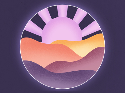 Sunset art color illustration procreate sea sun texture