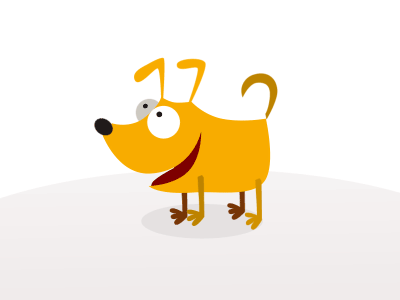 Dribbble Dog 2d animation dog dribbble sweet yellow