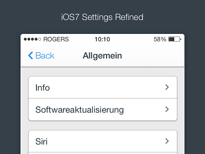 iOS7 - Settings (Refined) app download free freebie interface ios7 iphone ui