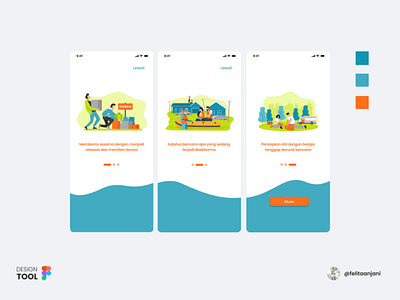 On-boarding for Relawan Bencana App app application branding design design app ui uiux