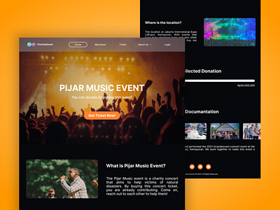 Pijar Music Event - CharitySound app application charity concert design web music concert ui website