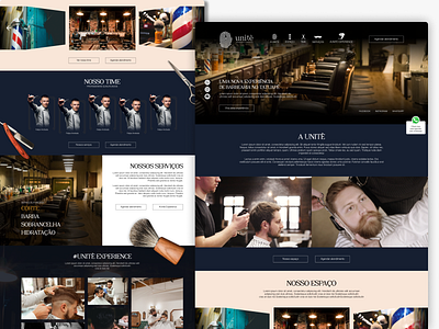 One Page - Unitè Barbearia Conceito barber design layout one page site ui ux web website