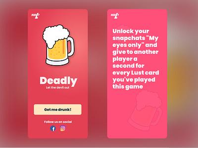 Deadly Drinking Game app design drinking flat game minimal ui ux web website
