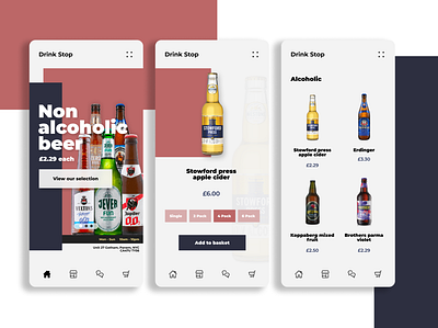 Drink Stop app branding design drinking flat minimal ui ux web website