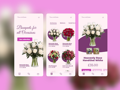 Flower shop app branding design flat flowers flowershop minimal ui ux web website