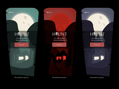 HAUNT app flat horror illustration ui web website