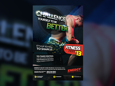 CHALLENGE Fitness Flyer Template exercise fitness flyer gym photoshop template workout