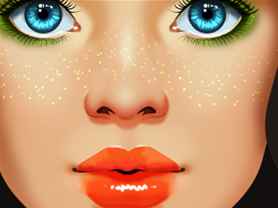 Starfreckles beauty eyes freckles girl illustration lips realistic star stars
