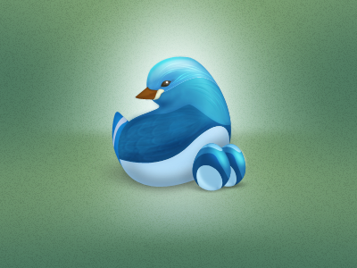 Twitter Bird icon illustration realistic twitter