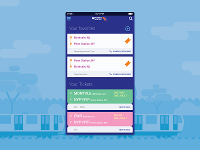 A UI A Day — Day #4: NJ Transit app gui itinerary metro north new jersey new york nj transit routes tickets transportation ui ux