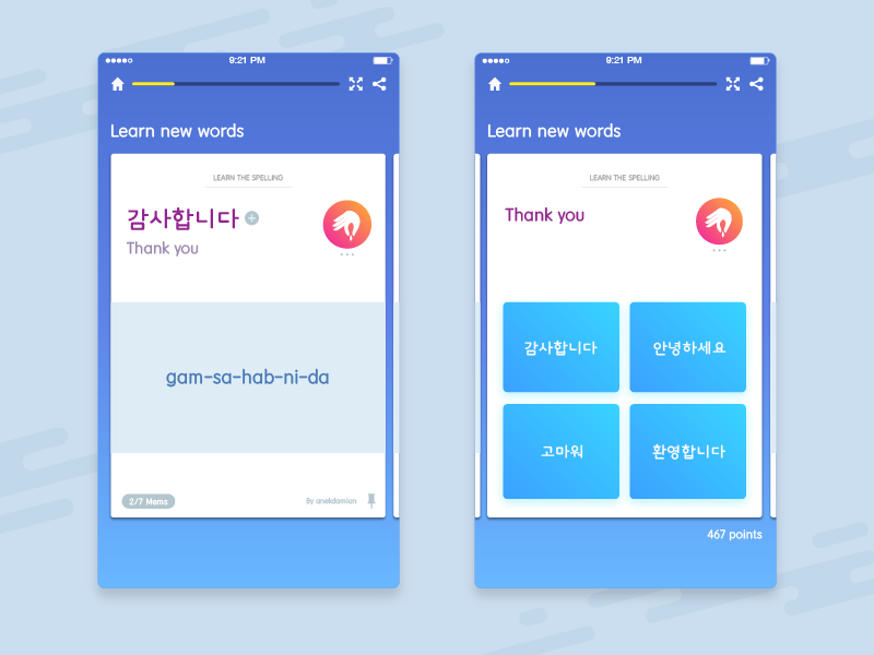 A UI A Day — Day #9: Memrise Rebound by Alfie Robles on Dribbble