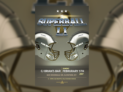 Superbowl Li — Flyer Template Design 2017 3d american design flare flyer football golden helmets realistic superbowl template