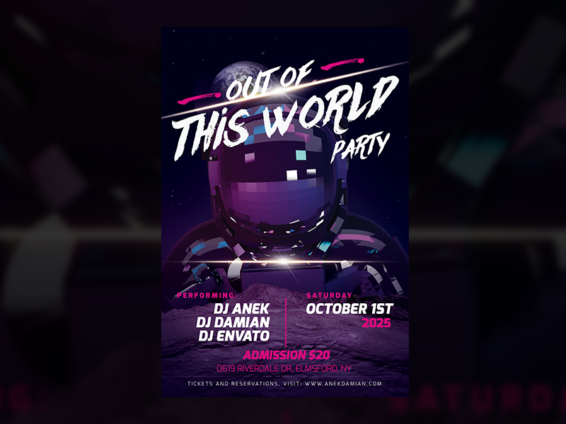 Out Of This World Party Flyer Design Template By Alfie Robles On Dribbble