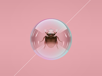 King Beetle 3d modeling beetle bubble c4d cinema 4d insect pink