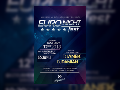 EURONIGHT Party Flyer Template club euro flyer night party print psd template