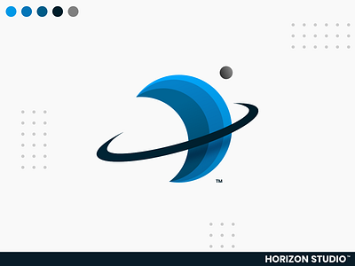 Horizon Studio V.3 - 2021 blue french designer logo moon planet space