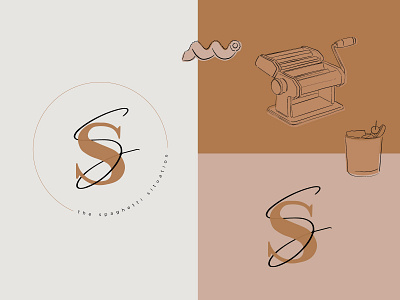 Spaghetti Situation Branding branding design icon illustration logo restaurant spaghetti typography