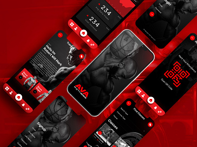 Fitness App app cardio classes crosfit fitness jogging plans re red ui workout workoutfitness