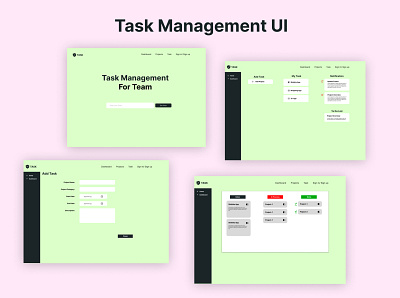 Task management UI for Desktop View ui uiux