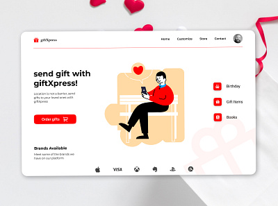 A Gift shop landing page illustration uidesign ux web