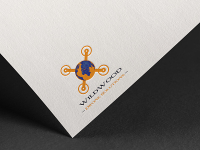 Logo design art blue branding design drone drone logo icon illustration illustrator logo logo design minimal orange solutions vector world