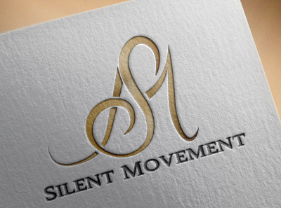 Logo design art branding design gold icon illustration illustrator logo logo design minimal movement silent sm vector