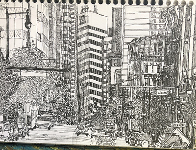 Denver cities cityscape illustration ink