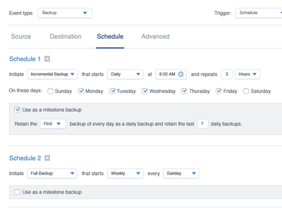 Scheduling Backups with natural language