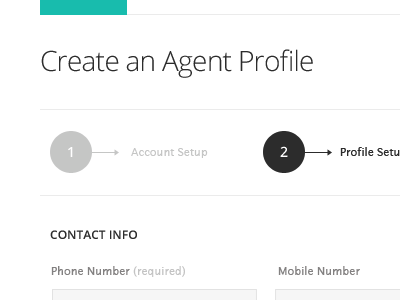 Create Profile form minimal profile sign up wizard