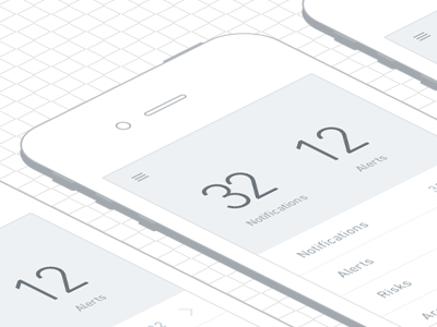 Wireframing Mobile flat iphone isometric mobile wireframe