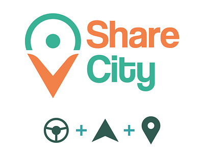 Daily Logo Challenge #29 - ShareCity dailylogo dailylogochallenge design driver app graphicdesign logo logodesign ride app ride share ridesharing