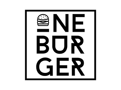 Daily Logo Challenge #33 - ONE BURGER black and white burger burger joint burger logo dailylogo dailylogochallenge design graphicdesign hamburger logo logodesign