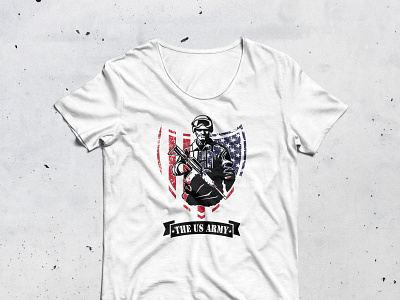 US army t-shirt army brand branding clothing company design fighting graphics grunge gun illustrator modern original popular premium psd shirt shooting t shirt t shirt design