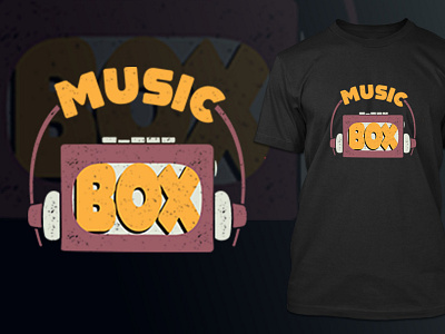 music box t-shirt designe illustration art print t shirt tees texture typography vintage