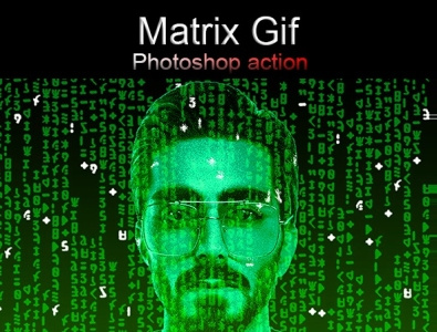 Matrix Effect Gif Photoshop Action action blue cinematic code colorful gif green matrix modern psd red