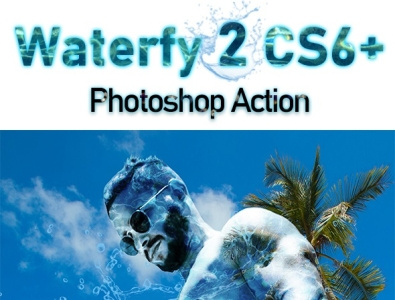 Waterfy 2 Photoshop Action action beach blue cinematic colorful dance drops element green jumping lake ocean portrait splash tropical water watery wave