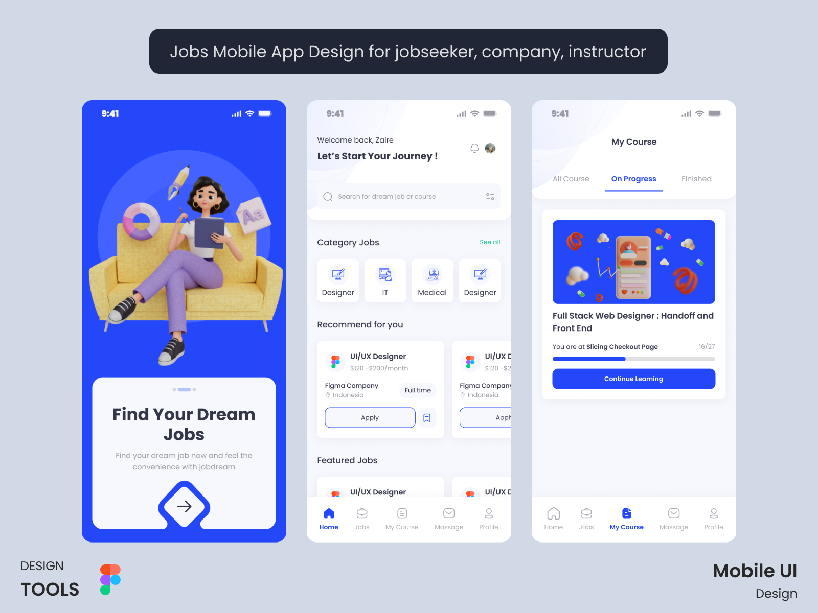 Dribbble - Jobs Mobile App Design for jobseeker, company, instructor ...