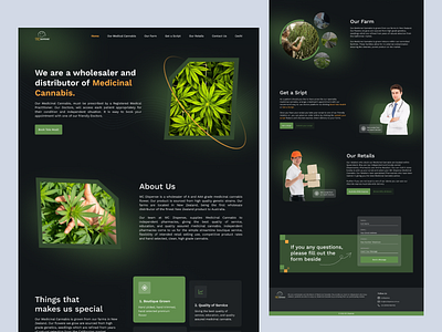 Landing Page / Home Page UI app branding cannabis clean design dark ui design figma home page illustration landing page logo mobile ui ui user experience website