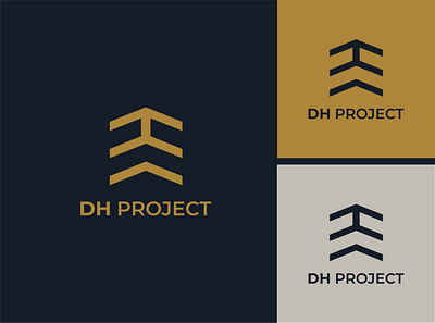 DH Project logo concept branding business corporate design finance flat identity branding logo minimal minimalist modern vector website