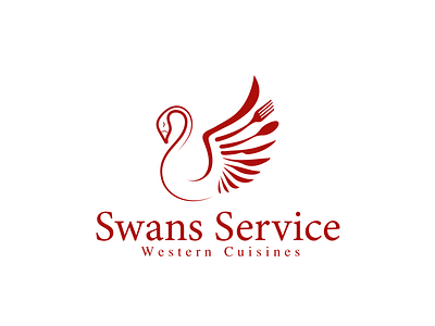 Swan Service brand cuisine food logo logo design recipe resturant service swan western