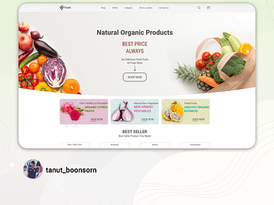 Landing Page | Adobe XD for Fruits Store Online adobe xd ui web design