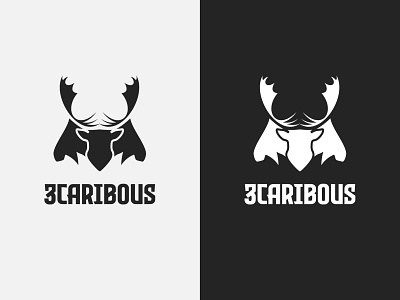 3 Caribou Deer Logo Design 3 caribou 3 deer apparel logo caribou caribou logo deer deer logo logo logo design