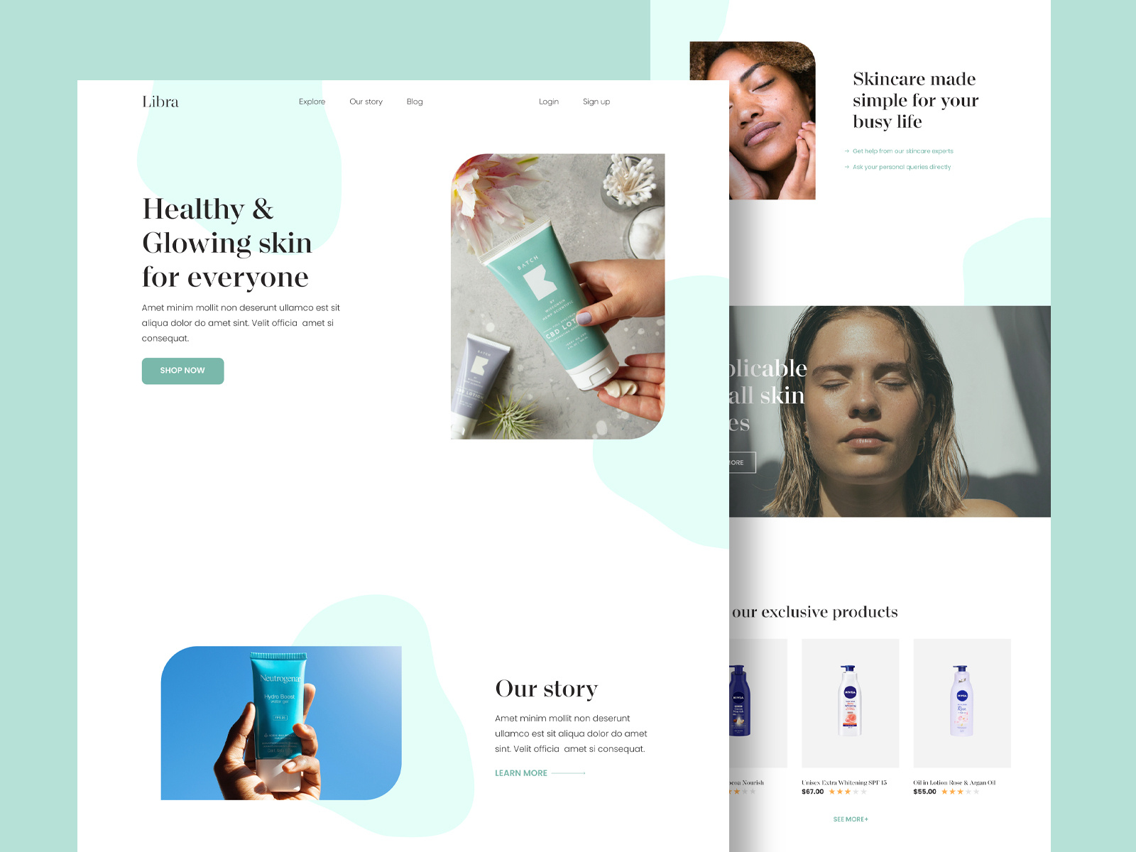 Libra Skincare Landing Page Design By Suman Bose On Dribbble