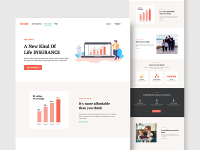 Brett - Life Insurance landing page design landing page design ui web design