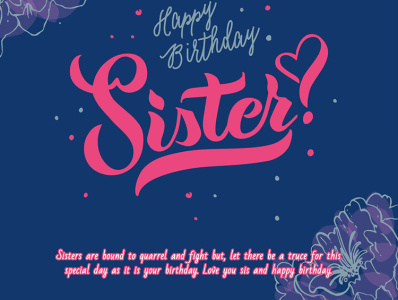 Happy birthday sister images by happy birthday wishes on Dribbble