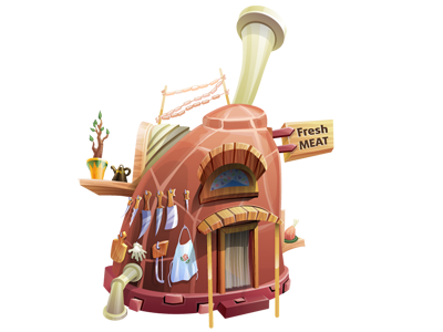 Butcher house for Happy Builder 2d art building game house