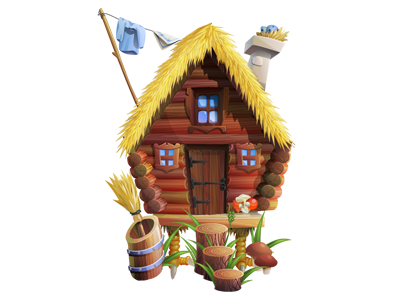 Witch (Baba Yaga) house for Happy Builder 2 2d game art building game art game design